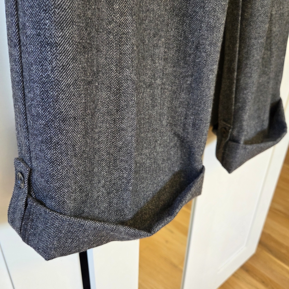Petite Studio Silas Herringbone Wool Trousers, Charcoal, Medium - Picture 3 of 16